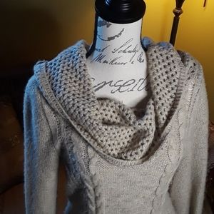 Indigo sweater large loose collar
